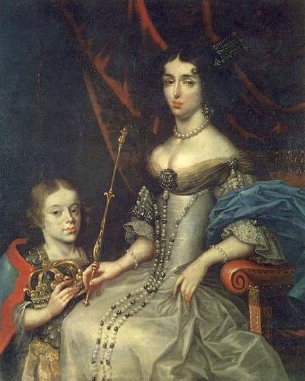Daniel Schultz the Younger Portrait of Maria Kazimiera with her son Jakub Ludwik oil painting image